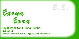 barna bora business card